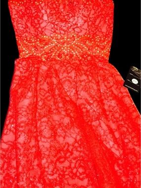 Brand new red lace party dress xs